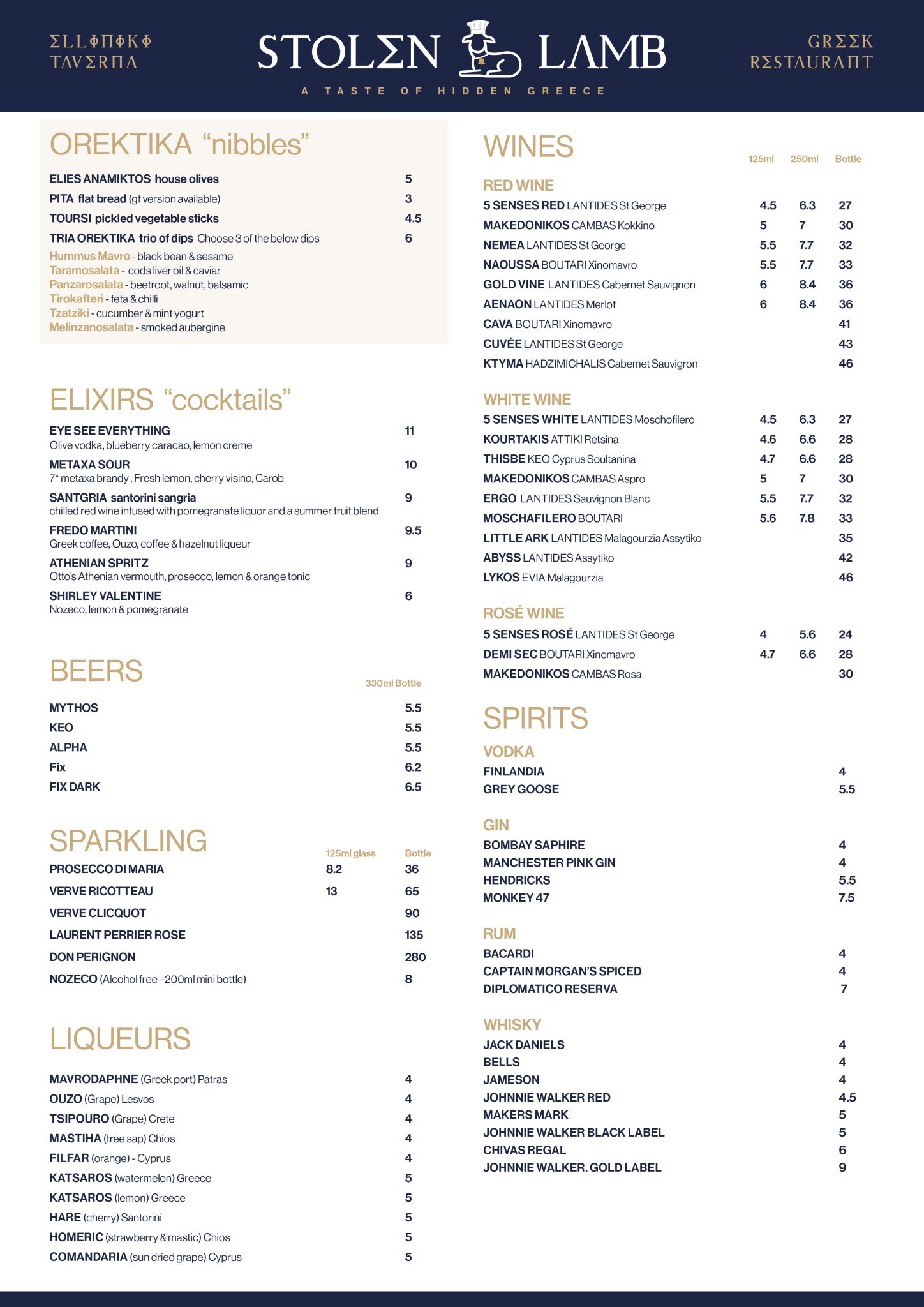 Drinks Menu – Stolen Lamb